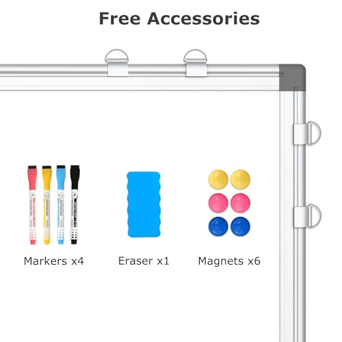 WALGLASS Combination Magnetic Whiteboard & Corkboard, 20