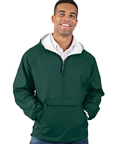 Image of Charles River Apparel Unisex Classic Solid Pullover, Water-Resistant Windbreaker with Flannel Lining