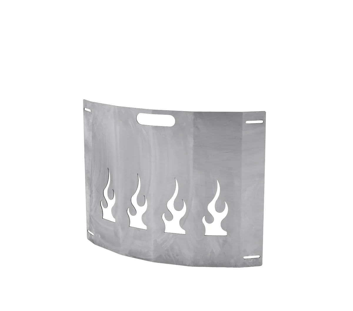 Funkenschutz für Feuerschale 80 cm - Stahl mit Flammenmotiv, 30 cm hoch, hitzebeständig - Unbehandelter Stahl - Garten, Terrasse, Gastronomie - Favilla