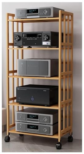Tour de support audio à 5 niveaux en bois et étagère de rangement pour salon de 158 cm