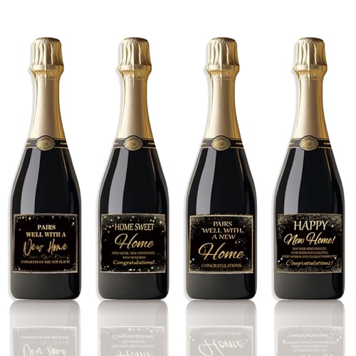 SUPERDANT 40pcs Housewarming Party Wine Bottle Label Champagne Labels Wine Bottle Sticker for Congrats New Homeowner Champagne Labels for Bottles Party Label Stickers Covers Housewarming Gifts