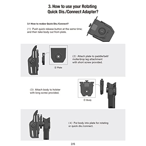 Tactical Scorpion Gear Polymer Snap To Click Quick Install Mount Rotatable Adjustable #TOP6