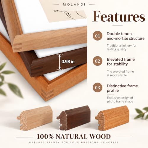 11x14 Collage Picture Frame for 5Pcs-4x6 Photos, Solid Wood Frames - Image 4