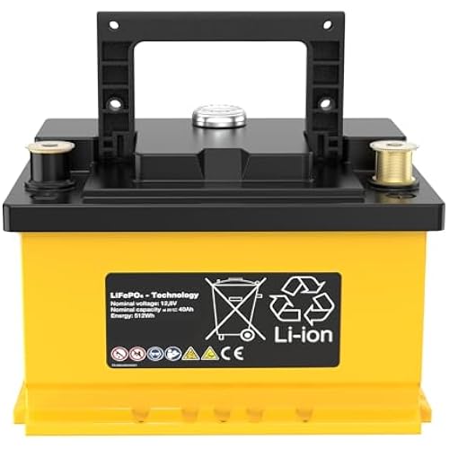 Lithium LiFePO4 Car Battery Auto Battery, 12V 40Ah, 660CCA, 100RC Deep Cycle Start and Stop Car Batteries, IP66 Waterproof, H5 H6 H7 Automotive Replacement Battery for Cars, Trucks