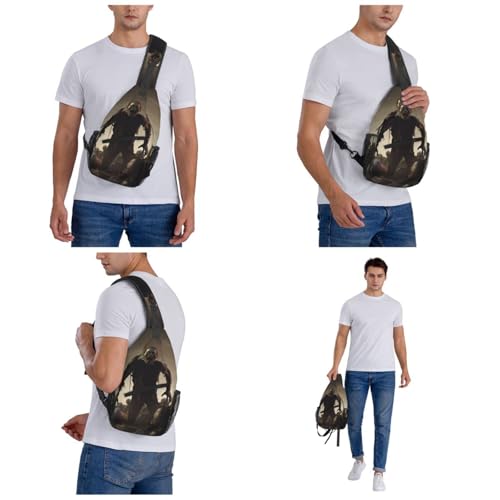 Mochila tipo Sling Bag unisex negra para viaje miniatura 6
