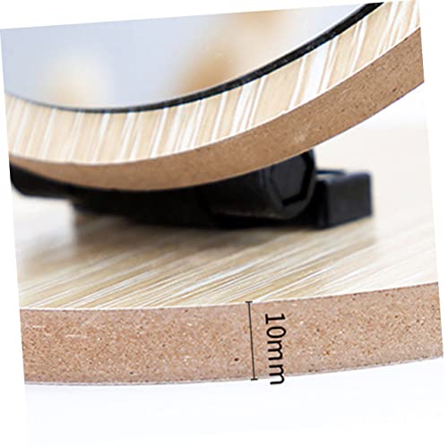 Espejo de maquillaje plegable para escritorio beige miniatura 2