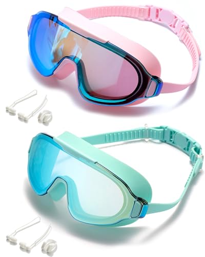 Image of Seasprint Swim Goggles,Wide Angle Anti-fog and UV Leak Proof Goggles,Fashion Swim Glasses for Men Women