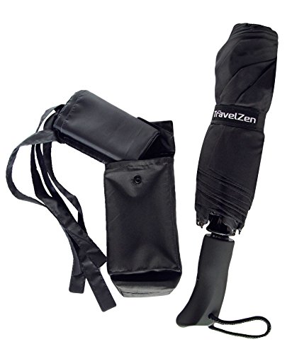 TravelZen Unique Compact Auto Open Close Travel Umbrella plus Waterproof Tarp