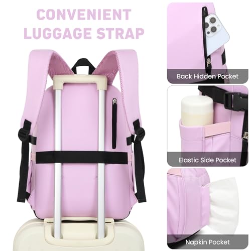 Image of WINDARS Backpack for School Girls, Cute High School Backpacks for Teens Women Student Large Bookbag 15.6 Inch Laptop Bag with USB Charger Port for College Work Travel Trip (Black Purple)