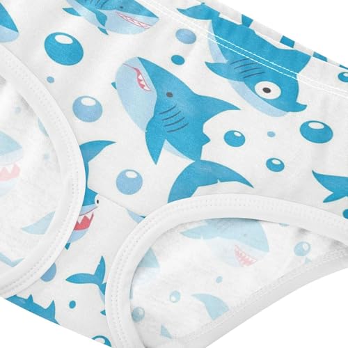 Wusikd Cute Baby Sharks Girls' Underwear Cotton Bubbles Waves Girls Briefs Soft Toddler Underwear 2T3
