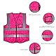 AONAYO Warnweste Pink,Warnweste Erwachsene,Security Weste,Rosa Sicherheitsweste Mit Taschen Und Reißverschluss,Reflektierende Jacke Für Den Außenbereich