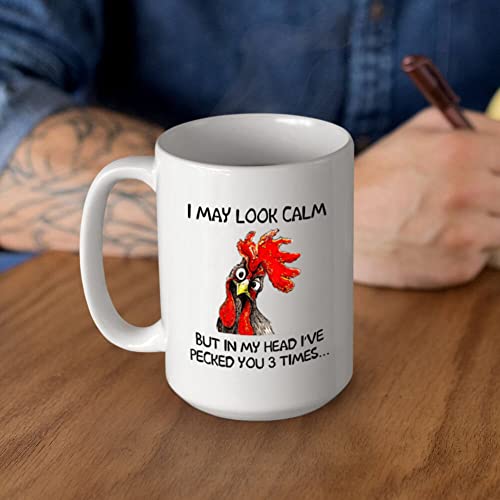 Funnyroostercoffeemugimaylookcalmbutinmyheadivepeckedyou3timesfunnygiftsformomdadgrandparentsfriendsrelativesbestiessistersbosscolleagueetc15ounces Urban Country Home Decor Funny rooster coffee mug i may look calm but in my head ive pecked you 3 times funny gifts for mom dad grandparents friends relatives besties sisters boss colleague etc 15 ounces urban country home decor