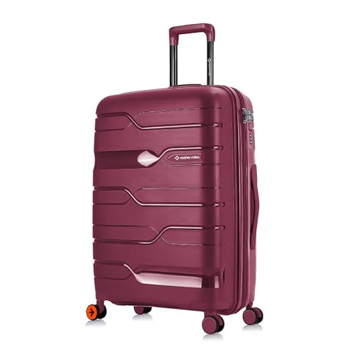 Image of Nasher Miles Polypropylene 360 Degree Paris Hard-Sided Check-in Luggage 28 inch | 75cm | 8 Wheels Large Trolley Bag for Travel | Suitcase (Maroon)