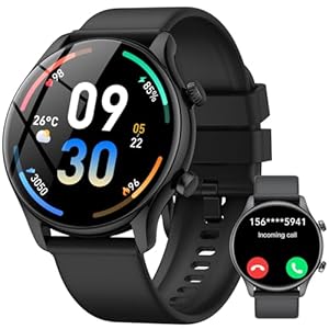 Smartwatch Herren Damen Rund mit Telefonfunktion,1.39″ HD Uhr,100+ Sportmodi Watches for Men,Fitnessuhr Herren mit SpO2 Pulsuhr Schlafmonitor,IP68 Wasserdicht,für iOS Android, Mattes Schwarz