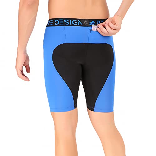 Image of Redesign Nylon Dual Color Compression Shorts for Multi-Sports with Back Zip Pocket
