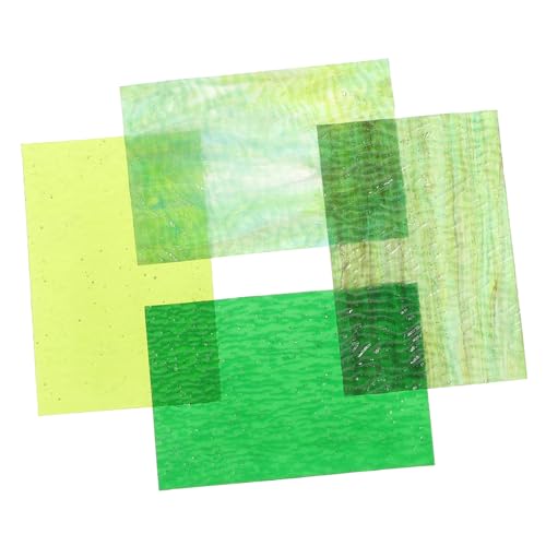 VILLCASE DIY Mosaic Glass Sheets 4 Pack Stained Glass Projects Materials Home Decor Easy to Cut Decorate
