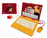 Lexibook, Disney Le Roi Lion, Ordinateur éducatif bilingue Français/Anglais, Jouet pour Enfants avec 124 activités de Langue, écriture, Jaune/Rouge, JC598ANi1LXB, Moyen (Medium)