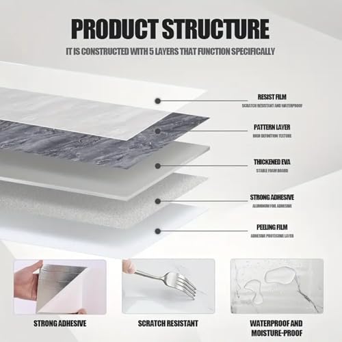 Image of WALLVEAR PE Foam Wall Panel Sheet WW-AM-0107 Pack of 57 | 3mm Thickness | 4 Sq.Ft Coverage | Water Resistant | Scratch Resistant | Peel Stick Installation | Interior Renovation