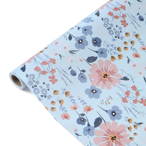 Watercolor Floral Wrapping Paper Roll, Mini Roll-17 Inches * 32.8...
