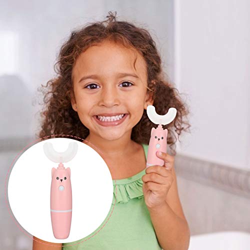 FRCOLOR 1 Set Zahnbürste Kinderzahnbürste Haushalts Mundpflege U Förmige Elektrische Vollautomatische Rosa Abs – Bild 3