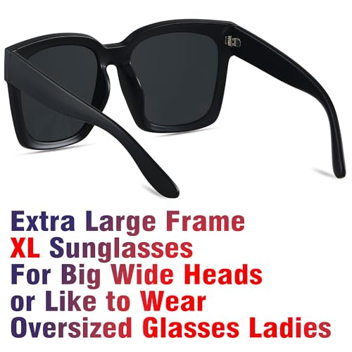 ANDWOOD Oversized Sunglasses for Women Big Large Square Wide Frame Shades Retro Trendy Fashion UV Protection2