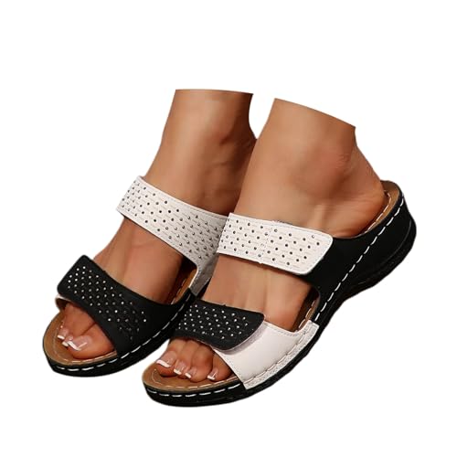 Mules avec talon - Mules orthopédiques pour femme - Chaussons d'été pour femme - Pieds larges - Sandales de bain légères - Chaussures d'été avec semelle...