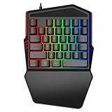 OISE ART STORE Trade Shop Mini-Gaming-Tastatur, USB, RGB-Hintergrundbeleuchtung, einhändig, Gaming, Q-jp60