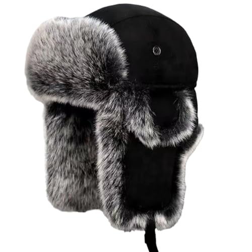 Chapeau de trappeur d'hiver mixte en fourrure synthétique lapin YEKEYI