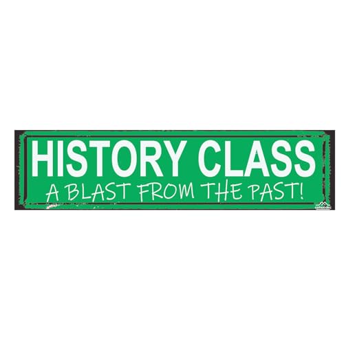 History Class Sign - Rustic Metal Wall Decor for Teachers, 16x4 Inch Vintage Classroom Decor, Social Studies Teacher Gift