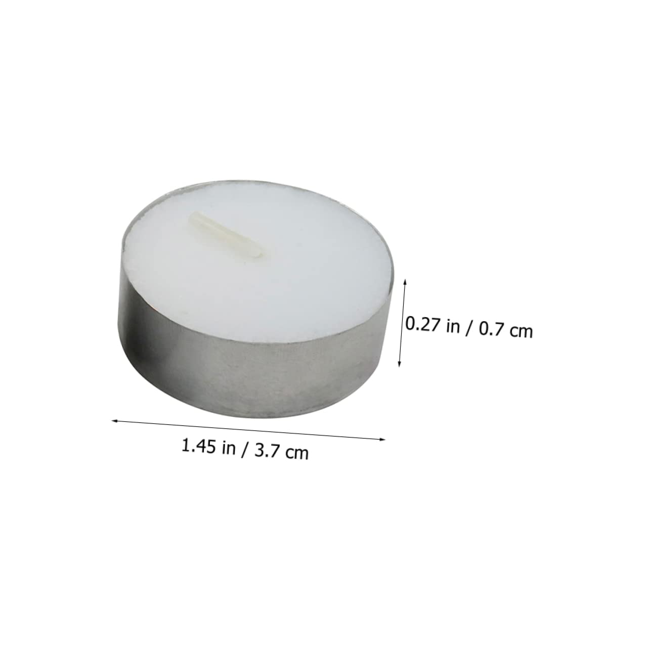 Velas de Té Redondas sin Humo Base de Aluminio 100 Unidades, Color Claro, de Larga Duración, Hogar y Salón de Té