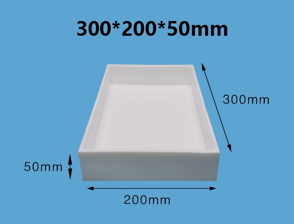 Vassoi in PTFE di alta qualità for uso di laboratorio - Vassoi con setaccio chimico resistenti agli acidi e agli alcali - Vassoi in politetrafluoroetilene durevoli - 1 PZ(300x200x50mm)