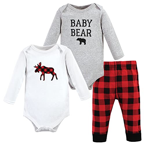 Image of Hudson Baby Unisex Cotton Bodysuit and Pant Set