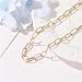 Spiritrain Gold Plated Chain Choker Necklace for Women Dainty Simple Paperclip Link Hollow Oval Geometric Lightweight Necklace for Minimalist Birthday Party Holiday Fashion Jewelry Gifts (Gold)