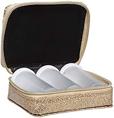 Tres Chic Zip Around Travel Pill Case, Gold Glitter-Tone Compact Case for Women, Portable Medication Holder image 4