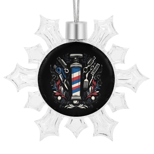 Hairstyle Barber Hairdresser Funny Snowflake Decorations Christmas Hanging Ornaments Crafts