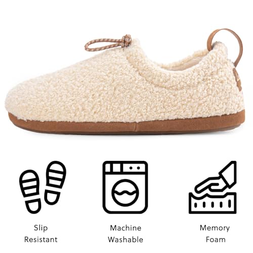 LazyStep Women's Ballari Loafer Slipper, Slip-On Indoor Cozy Memory Foam House Shoes(2024, Size 9, Beige)3
