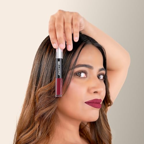 Image of Bella Vita Two Good Liquid Lipstick & Gloss Duo | 2-in-1 Matte & Glossy Finish | Long-Lasting, Smudge-Proof | Enriched with Jojoba Oil & Vitamin E | BellamoodTech | Clean Beauty | Two Flawless | 4ml (Two Flawless)