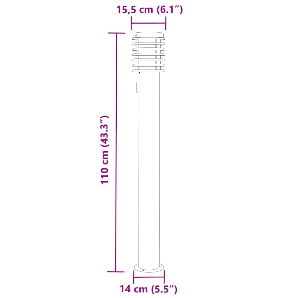 vidaXL Lampy ogrodowe na słupku, z gniazdkiem, 3 szt., czarne, 110 cm, stojąca lampa ogrodowa, oświetlenie ogrodowe, oświetlenie tarasowe
