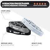 GORNATION Fingertrainer - Handtrainer in drei Stärken für mehr Kraft - Fingerexpander mit Widerstand für Griffkraft - Krafttraining Equipment