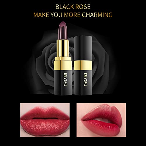 Lip Balm Lipstick, Yacaisi Lip Stain Long Lasting Waterproof, Long Lasting Nutritious Lip Balm Lips Moisturizer Lipstick For Women (Black Rose) #TOP2