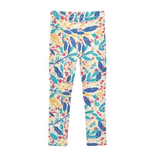 KLL Christmas Holly Berries Toddler Girl Active Leggings Stretchy Full Length Yoga Pants Gym2