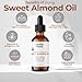 Organic Sweet Almond Oil | 100% Pure, Cold-Pressed, Unrefined | USDA Certified Organic | Amber Glass Bottle with Glass Dropper | For Face, Skin & Hair - 1 Fl Oz