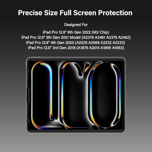 Image of Magnetic Privacy Screen Protector Compatible with iPad Pro 12.9 inch 2022-2018 (6th /5th /4th /3rd Gen), Easy Install Shield Anti Glare Blue Light Filter, Horizontal and Vertical Black Security Film