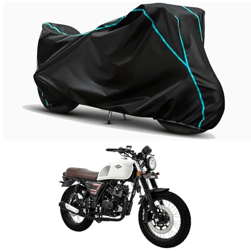 Image of Waterproof Bike Body Cover Compatible for | Keeway SR125 | Taffeta Fabric, Sky Piping Design, Bottom Elastic Fit | Dustproof, Sun UV & Rain Protection for All Weather.