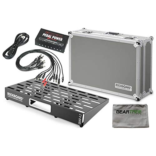 RockBoard QUAD 4.2-24.01in x 12.83in Pedalboard w/Flight Case, Voodoo Lab Powe