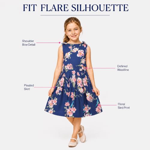 Image of Miss Lavish London Kid Dress for Girls, Shoulder Bow Printed Party Dress, Summer Dress for Girls, Kids Printed Dress for Birthday, Vacation, Wedding & Festival Girls Dresses