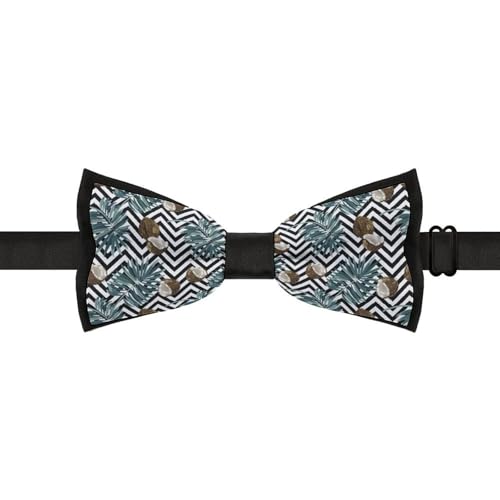 GoasNei Tropical Fruit of Coconut Pattern Bow Tie for Men Adjustable Necktie Funny Tie Neck Ties for Weddings Party