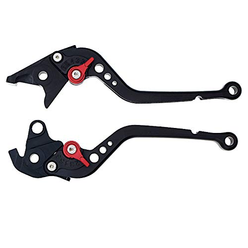KYN Kurz und lang für Yamaha YZF 600 R6 2005 2006–2016 YZF 1000 R1 2004–2008 YZFR6 YZFR1 Motorrad verstellbare CNC-Brems- und Kupplungshebel (lang, schwarz)