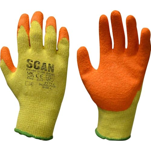 Scan SCAGLOKSXX Knitshell Latex Palm Gloves - Orange - Size 11