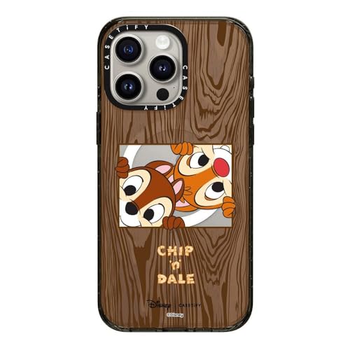 CASETiFY MagSafe �Ή��C���p�N�g iPhone 15 Pro Max �P�[�X [MIL�K�i���� (4x MIL-STD-810G) / 2.5m����̗����������N���A / Chip 'n' Dale Co-Lab] - �N���A �u���b�N -